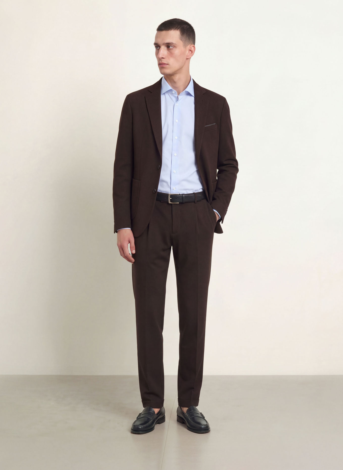 PROFUOMO Košile Slim Fit: TMAVĚ MODRÁ