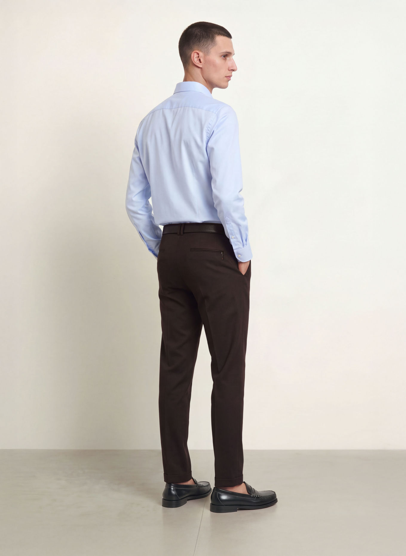 PROFUOMO Košile Slim Fit: TMAVĚ MODRÁ