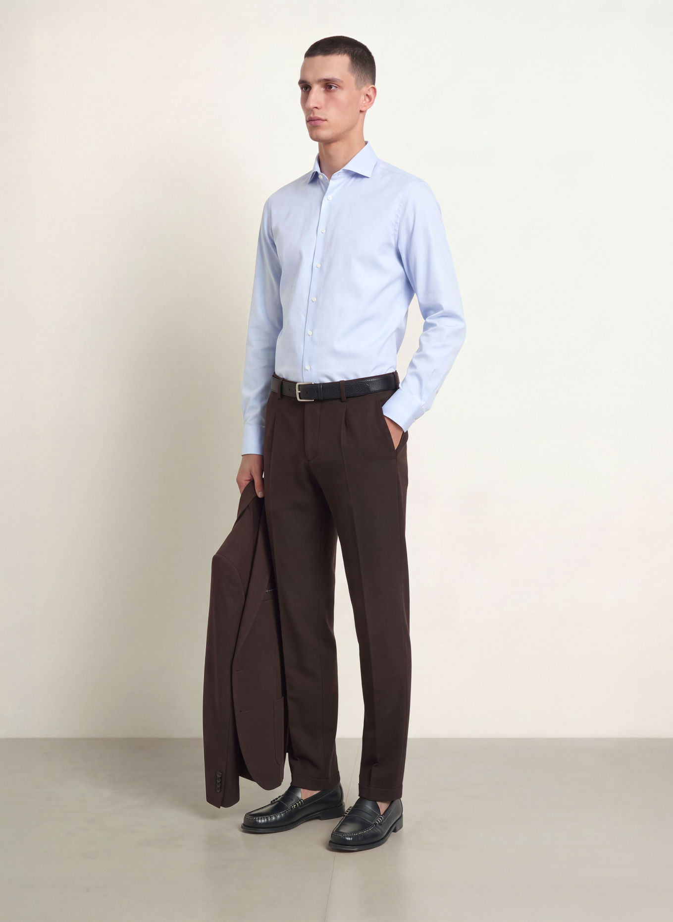 PROFUOMO Košile Slim Fit: TMAVĚ MODRÁ