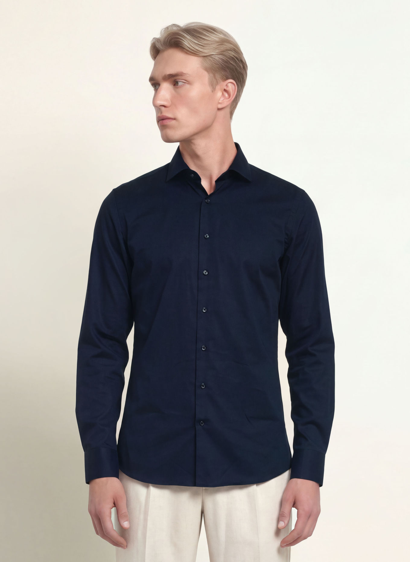 PROFUOMO Koszula o kroju slim fit: GRANATOWY