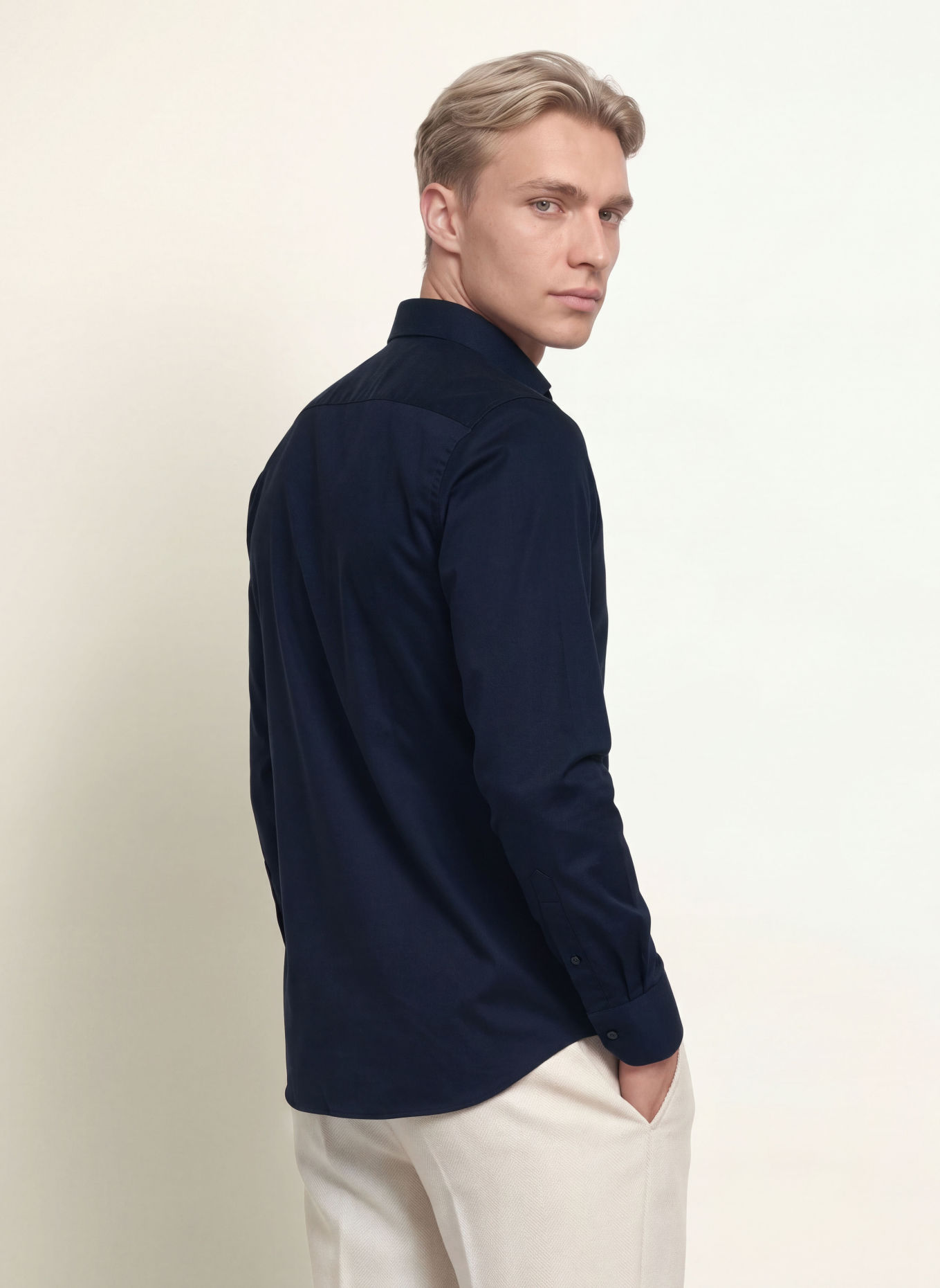 PROFUOMO Koszula o kroju slim fit: GRANATOWY