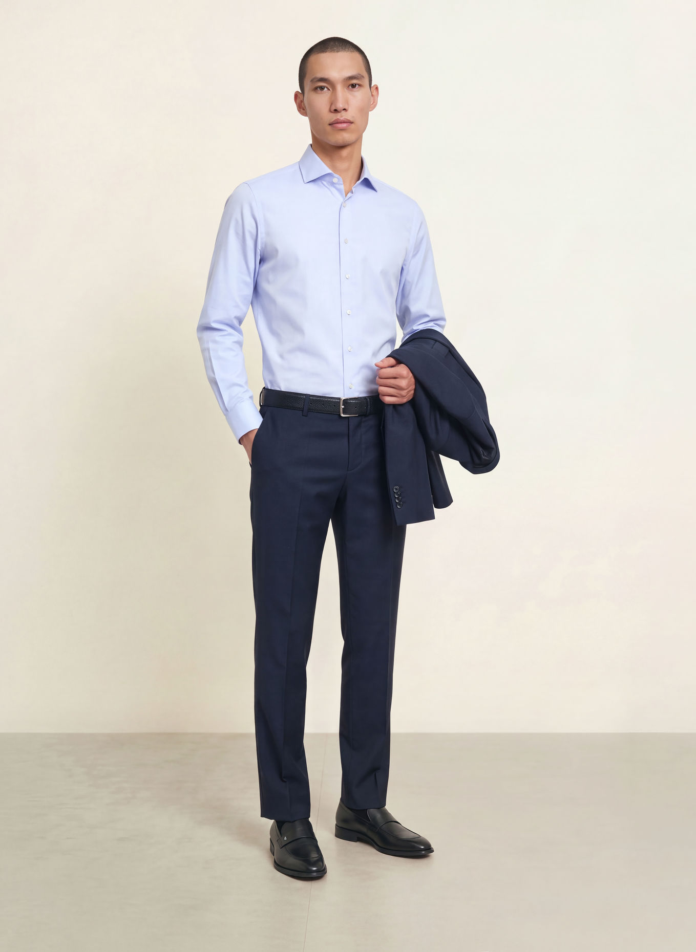 PROFUOMO Chemise coupe ajustée: BLEU CLAIR