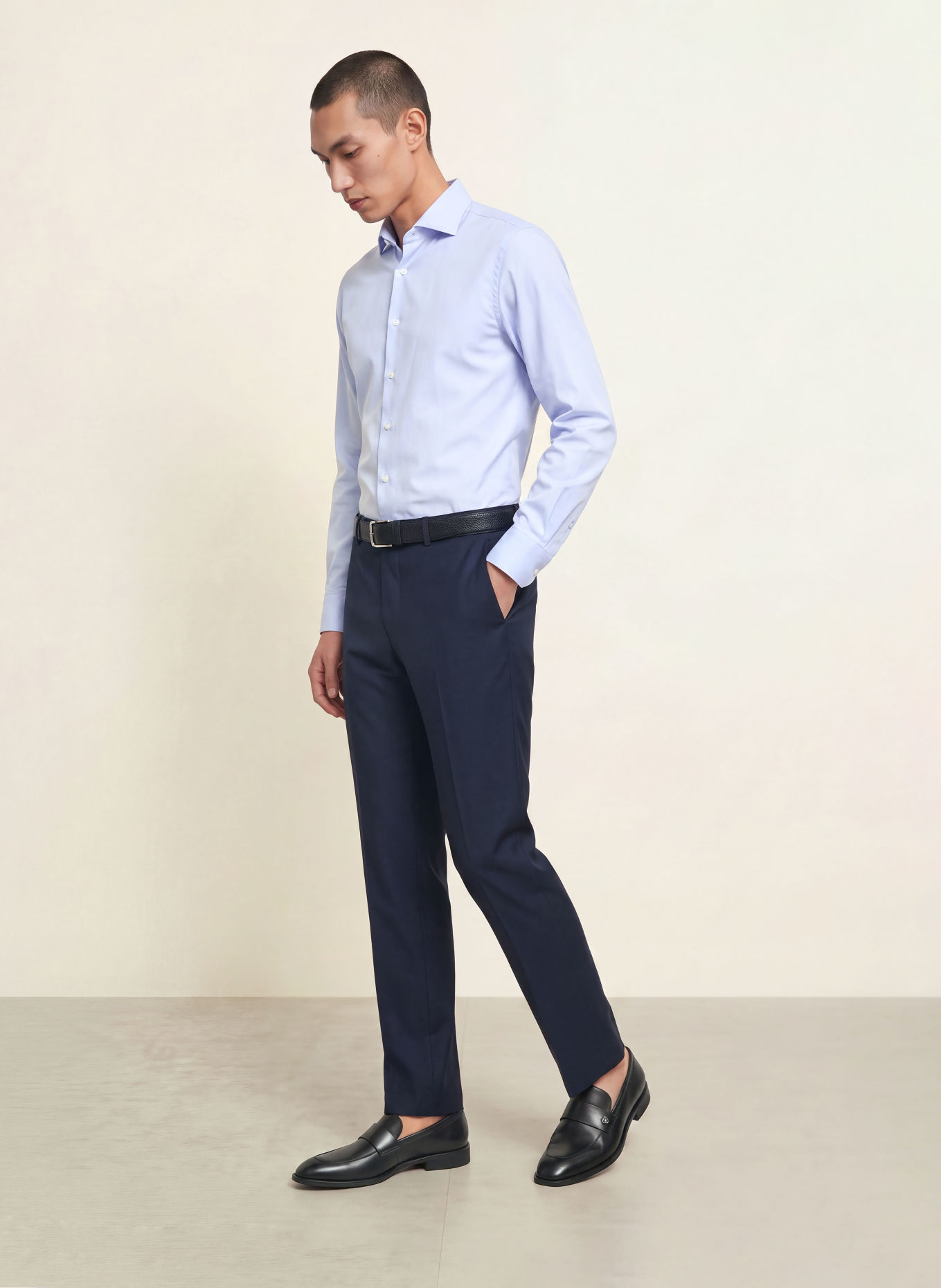 PROFUOMO Chemise coupe ajustée: BLEU CLAIR