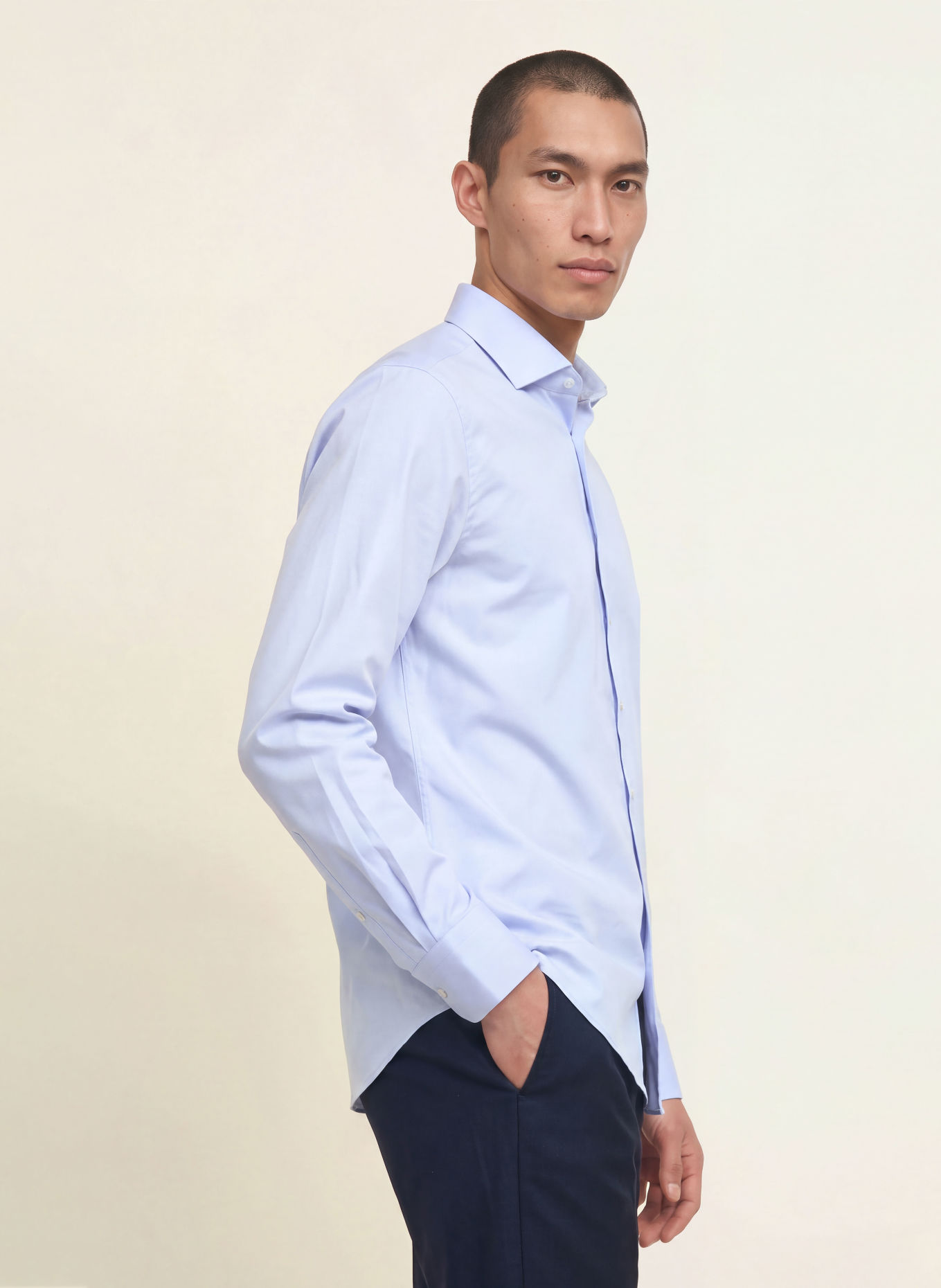PROFUOMO Chemise coupe ajustée: BLEU CLAIR