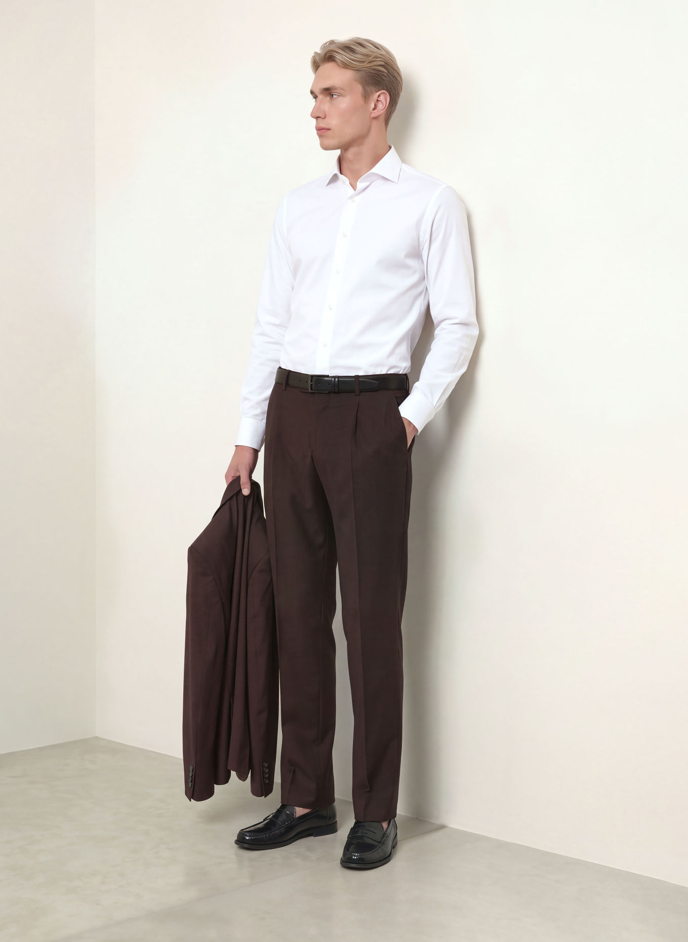PROFUOMO Slim-Fit Shirt: WHITE