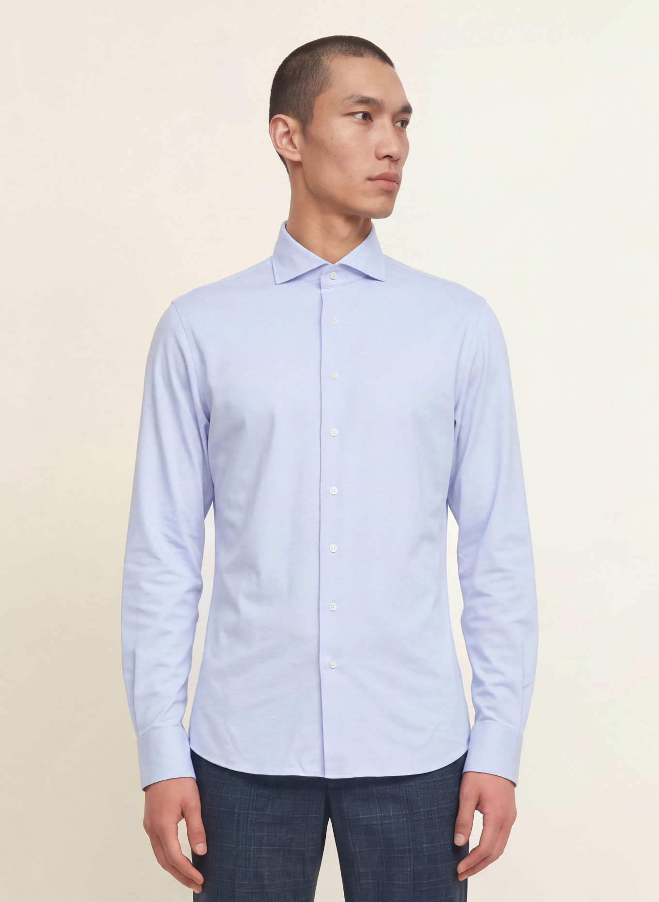 PROFUOMO Košile Slim Fit: TMAVĚ MODRÁ