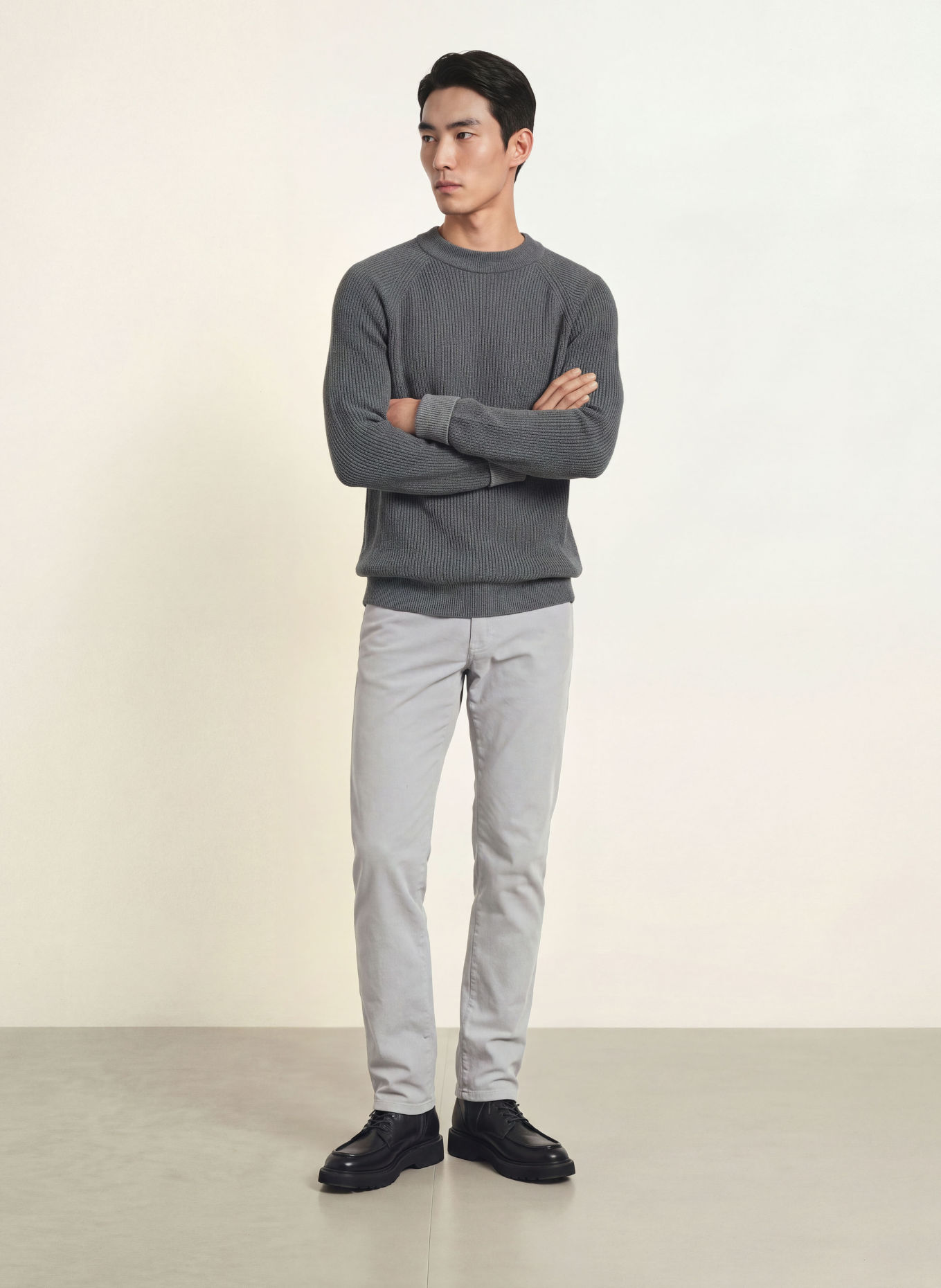 S. N. S. HERNING Pullover RENDER: DUNKELGRAU / GRAU