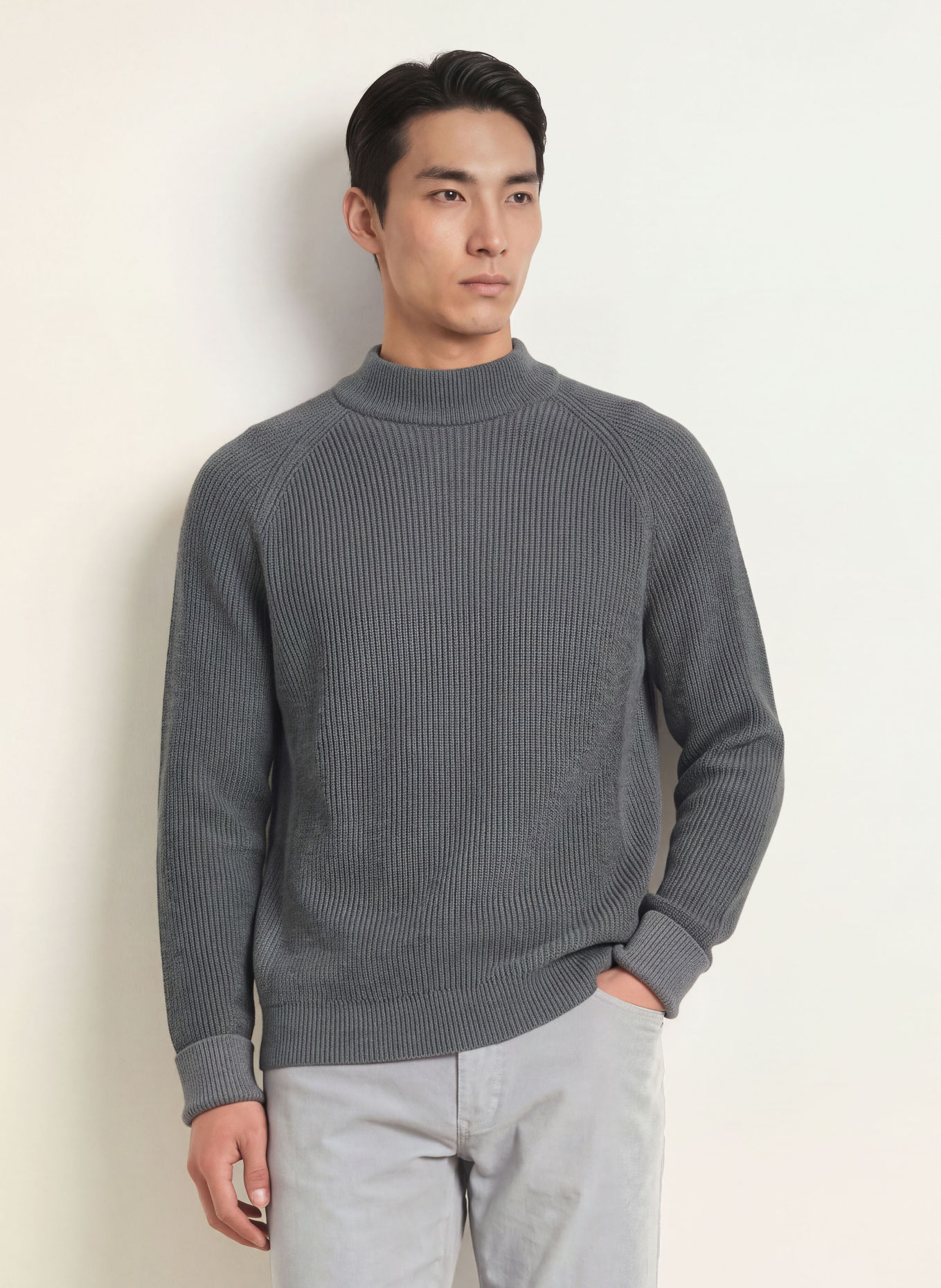 S. N. S. HERNING Pullover RENDER: DUNKELGRAU / GRAU