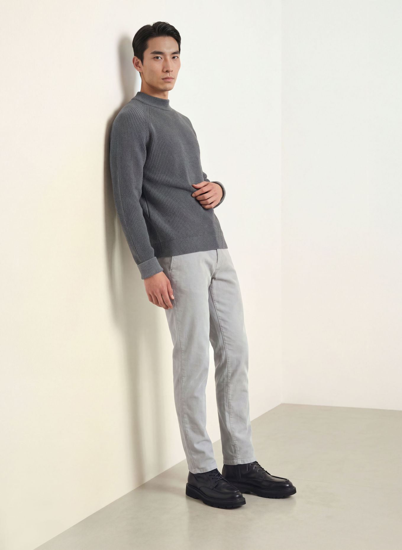 S. N. S. HERNING Pullover RENDER: DUNKELGRAU / GRAU