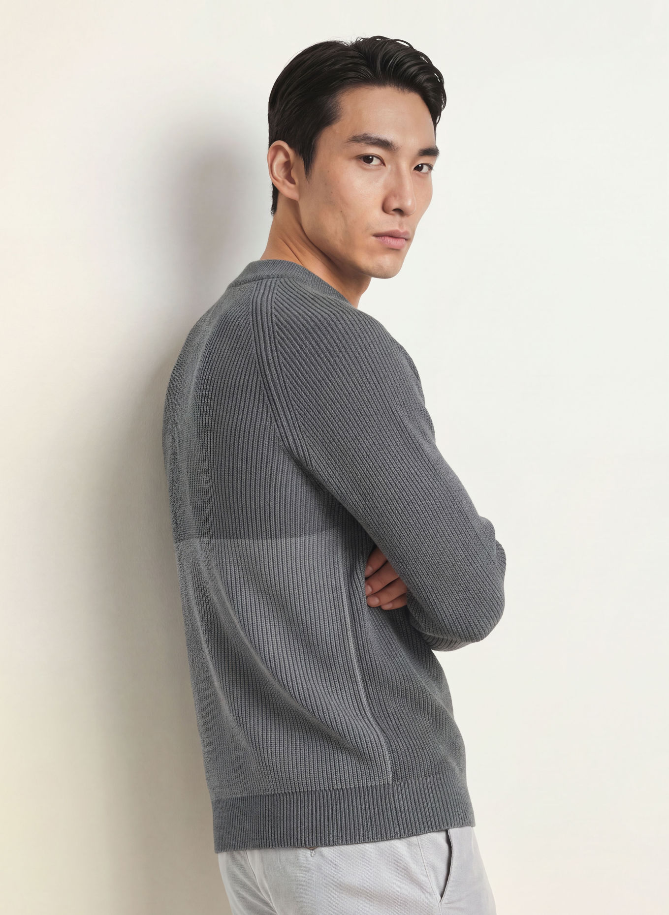 S. N. S. HERNING Pullover RENDER: DUNKELGRAU / GRAU
