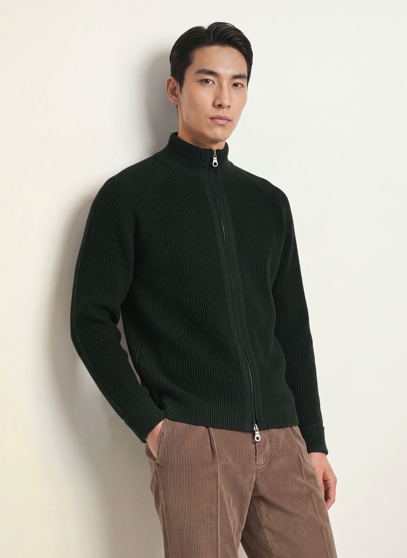 S. N. S. HERNING Cardigan RENDER: MØRKEGRØN
