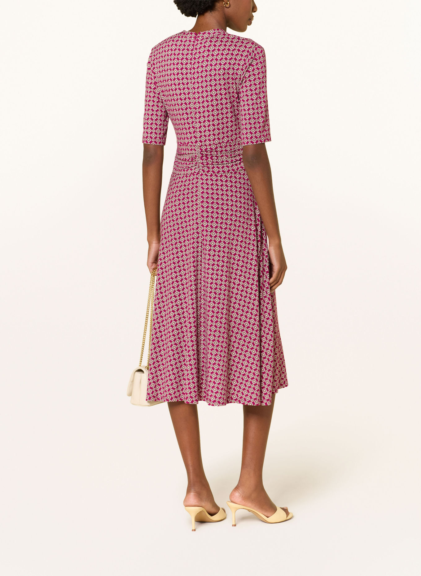 HOBBS Jerseykleid JACI: FUCHSIA / BEIGE / WEISS