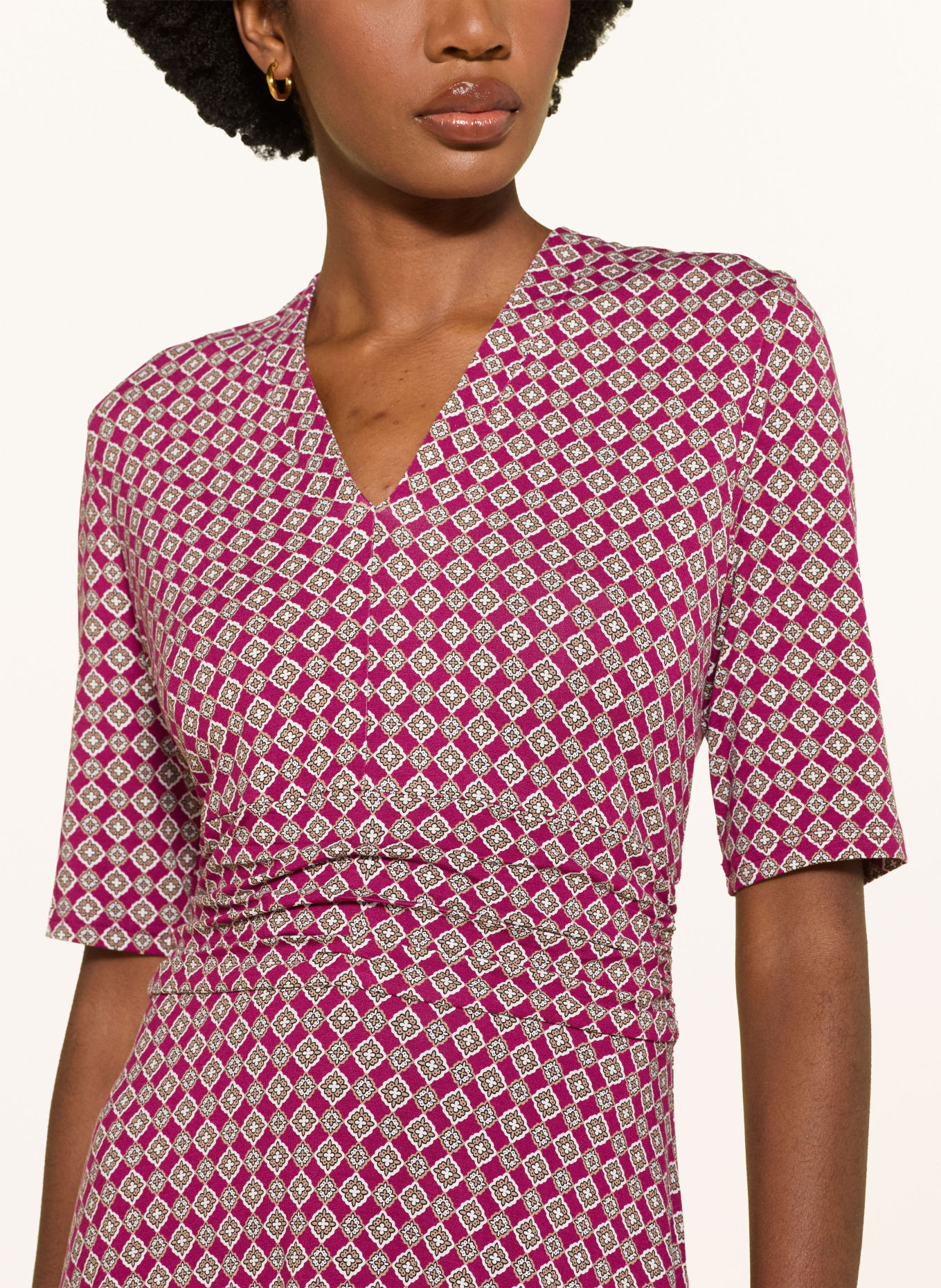 HOBBS Jerseykleid JACI: FUCHSIA / BEIGE / WEISS