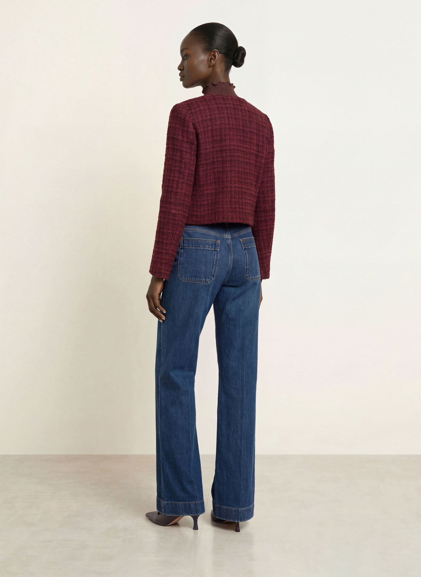 HOBBS Boxig jacka MARIA i tweed: FUCHSIA / MÖRKLILA