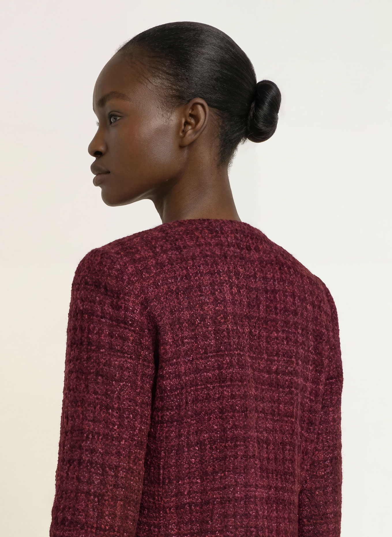 HOBBS Boxig jacka MARIA i tweed: FUCHSIA / MÖRKLILA