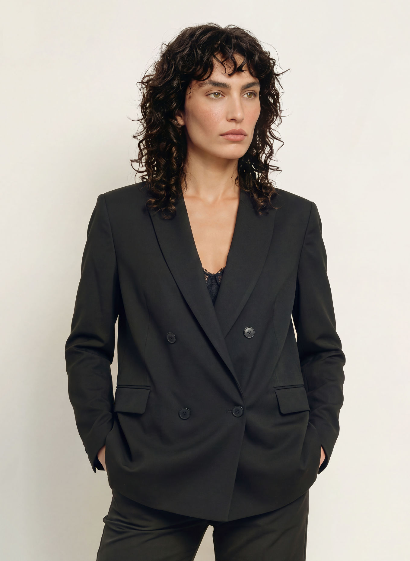 ba&sh CLARO Oversized Blazer: BLACK