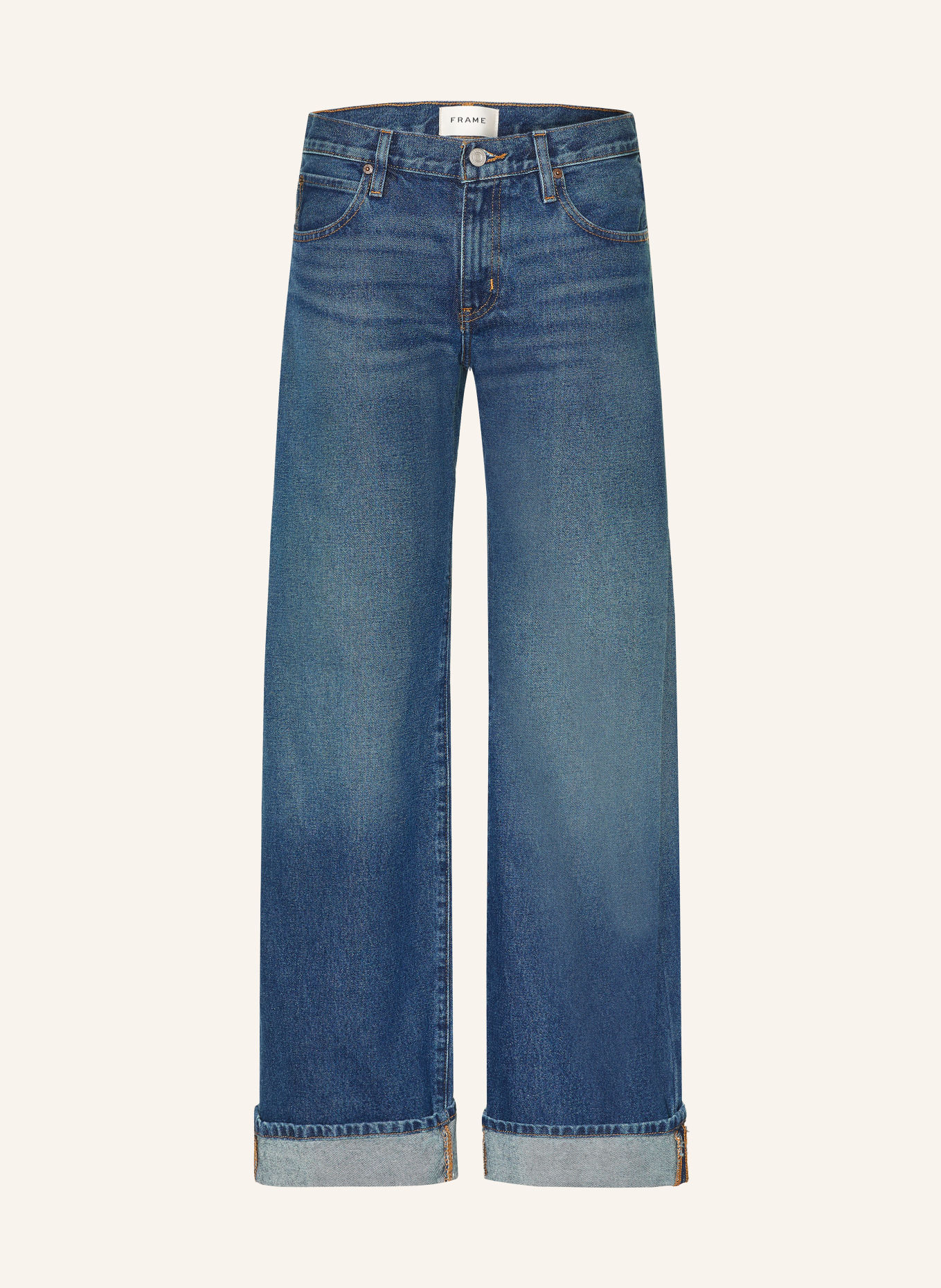 FRAME Wide Leg Jeans THE CUFFED LOW BOW: VOLL VOLT