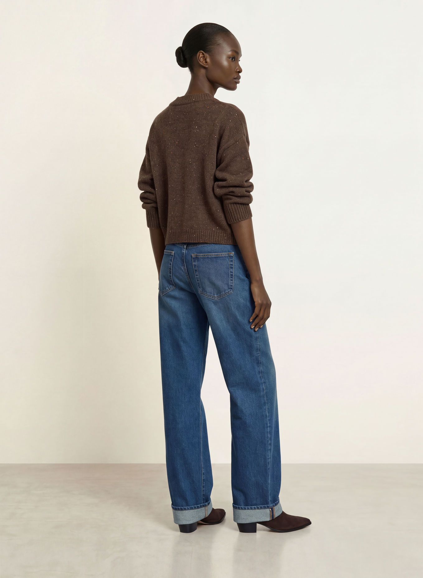 FRAME Wide Leg Jeans THE CUFFED LOW BOW: VOLL VOLT