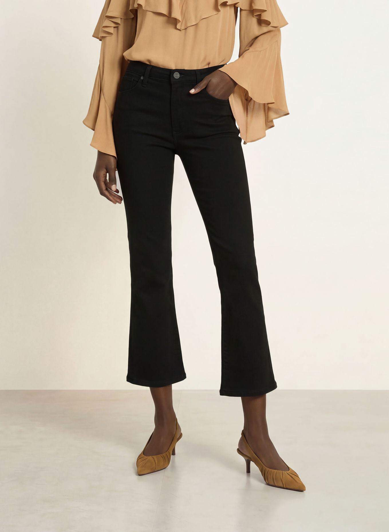 FRAME Jean bootcut THE REBOOT CROP: BLK BLACK
