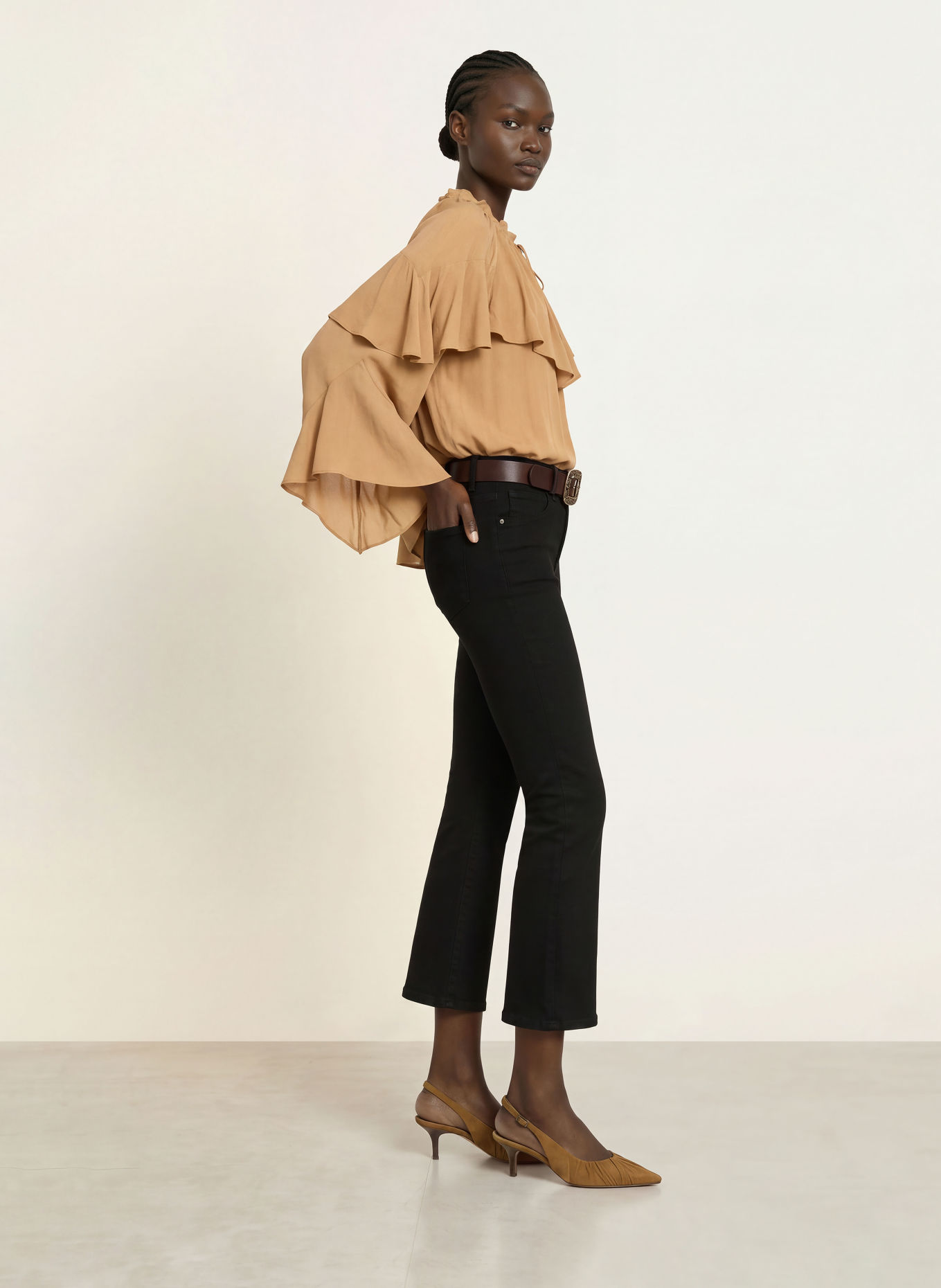 FRAME Jean bootcut THE REBOOT CROP: BLK BLACK