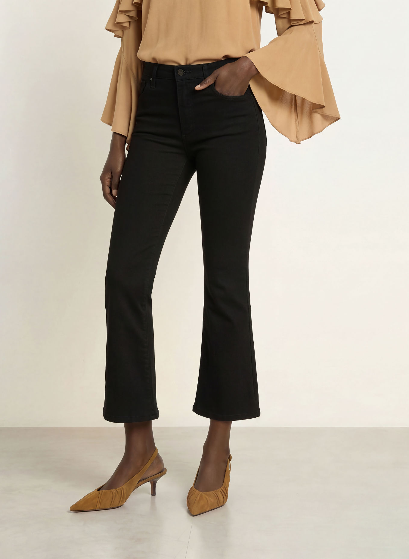 FRAME Jean bootcut THE REBOOT CROP: BLK BLACK