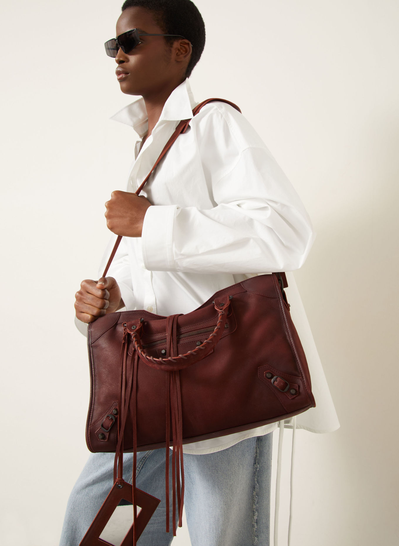 BALENCIAGA Handtasche LE CITY MEDIUM: DUNKELROT