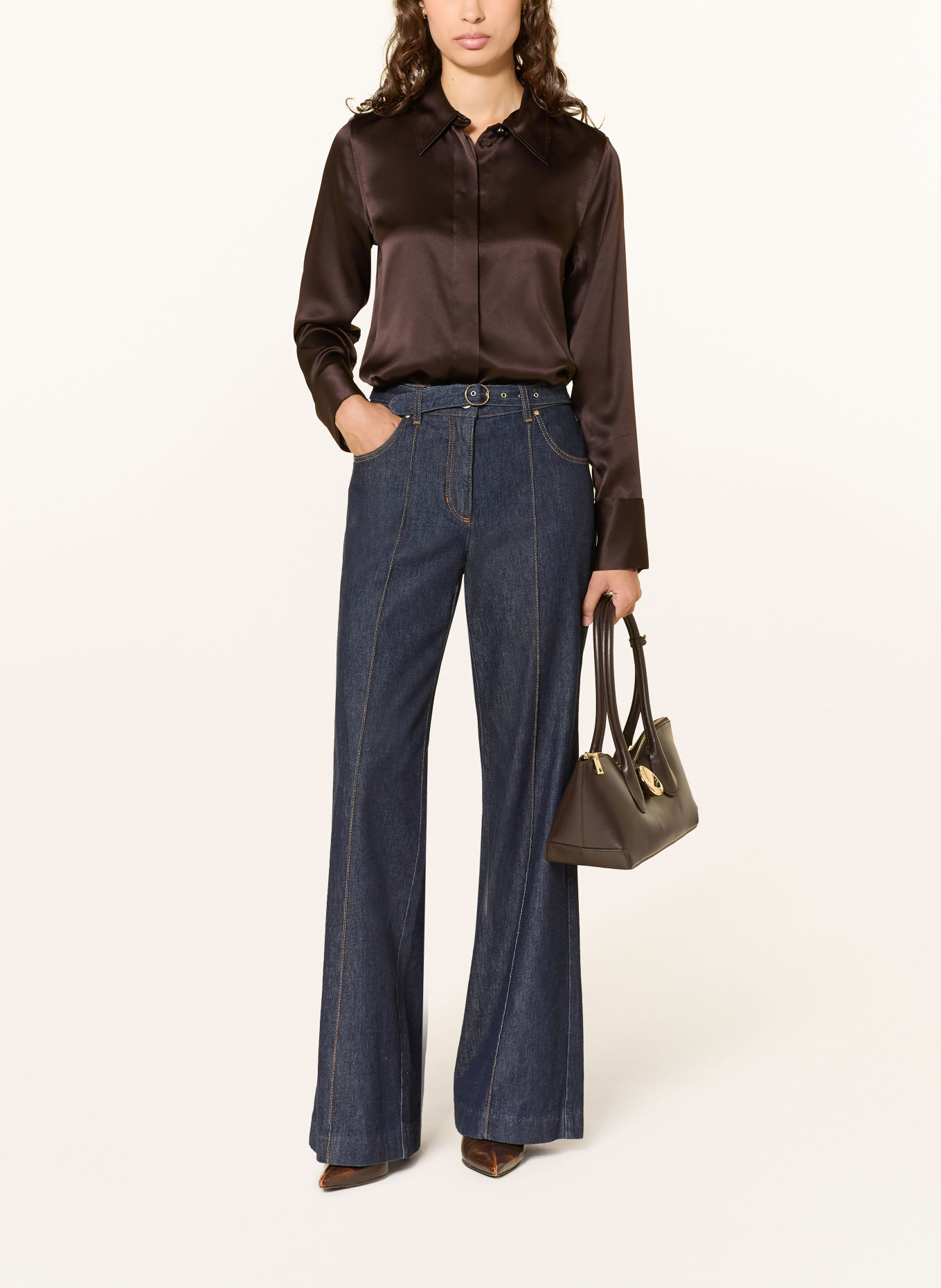 REISS Hemdbluse AMEIRA aus Seide: DUNKELROT