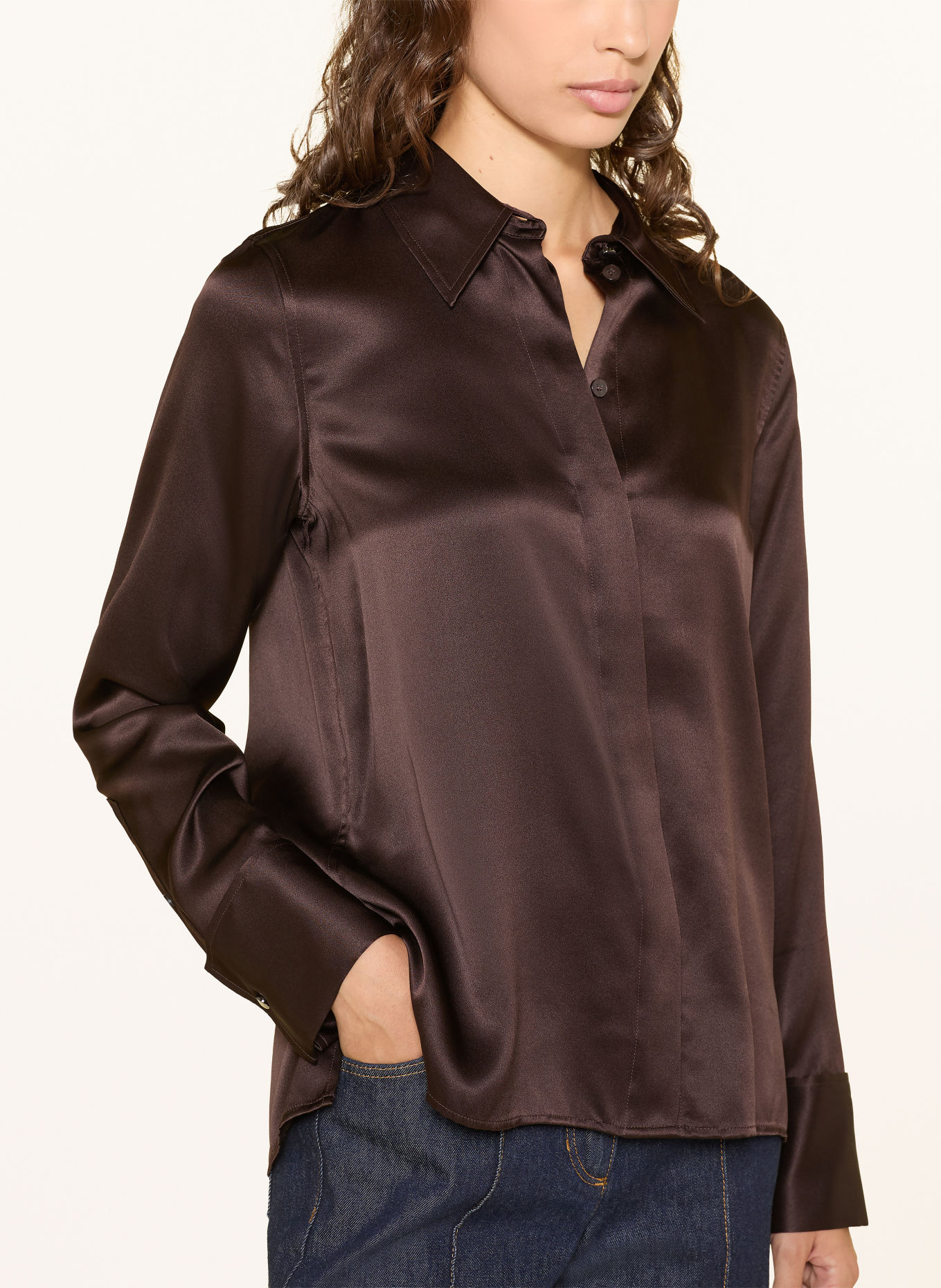 REISS Hemdbluse AMEIRA aus Seide: DUNKELROT