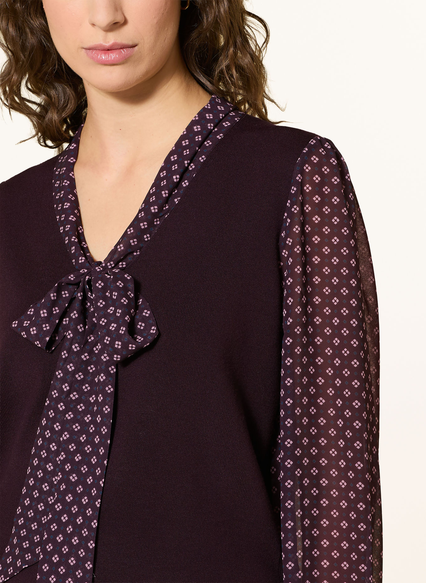 Phase Eight Pullover ELLEN im Materialmix: DUNKELLILA / HELLROSA / DUNKELBLAU
