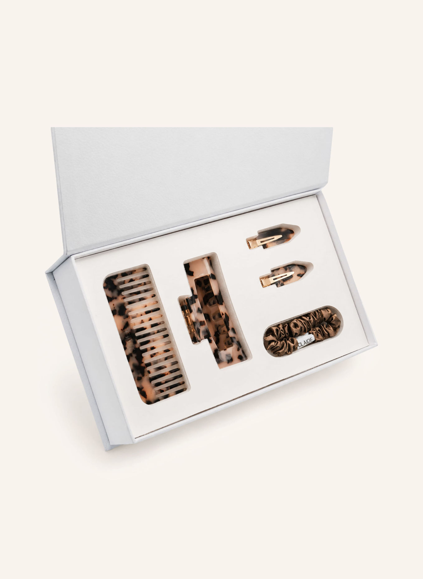 CLAIDE 5-tlg. Set Haaraccessoires NORA: CAMEL / SCHWARZ