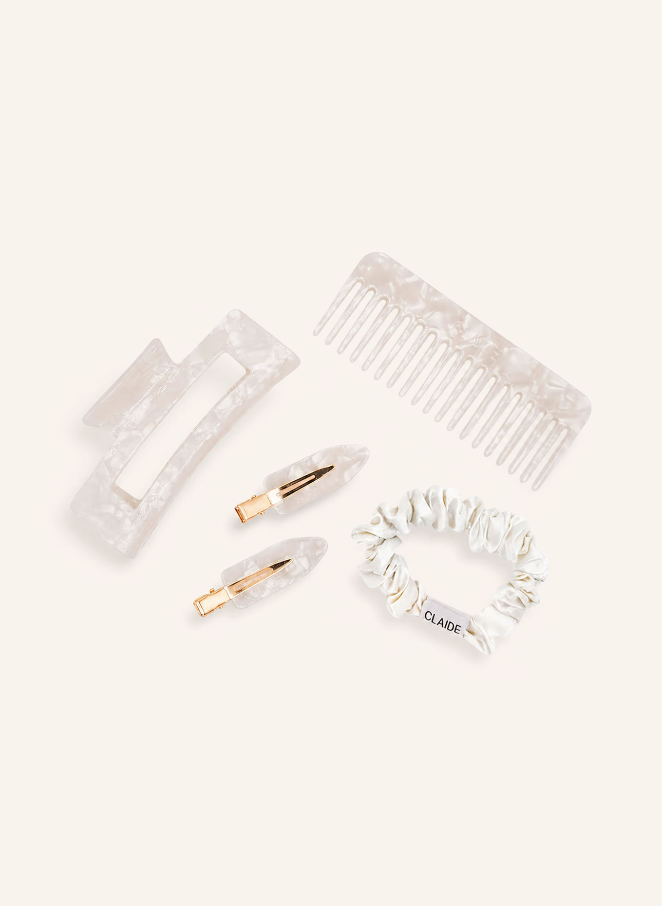 CLAIDE 5-tlg. Set Haaraccessoires CLARA: CREME