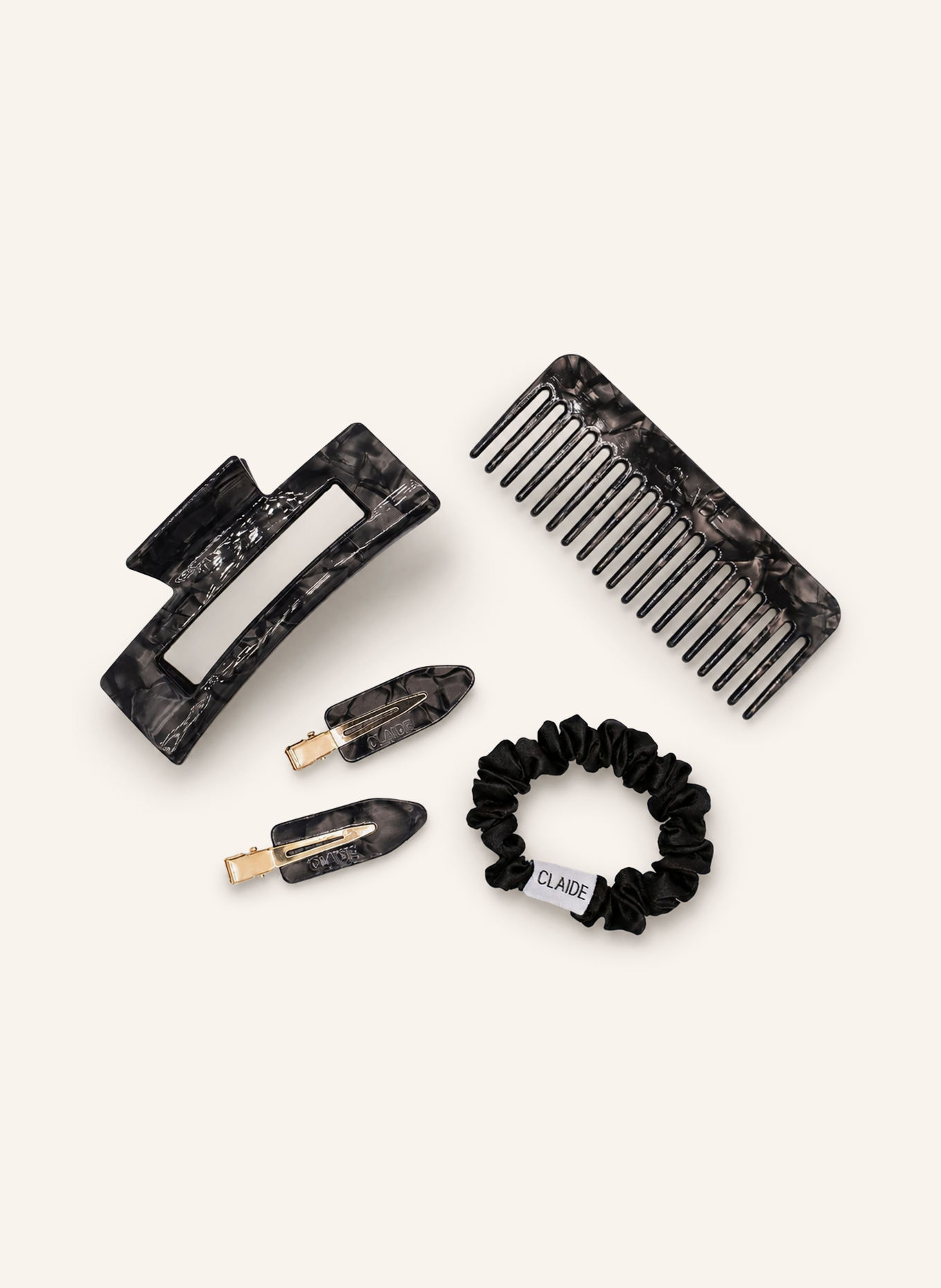 CLAIDE 5-tlg. Set Haaraccessoires CILIA: SCHWARZ