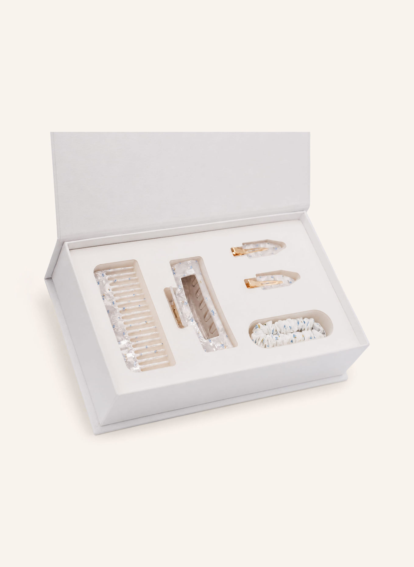 CLAIDE 5-tlg. Set Haaraccessoires SIRA: WEISS / HELLBLAU