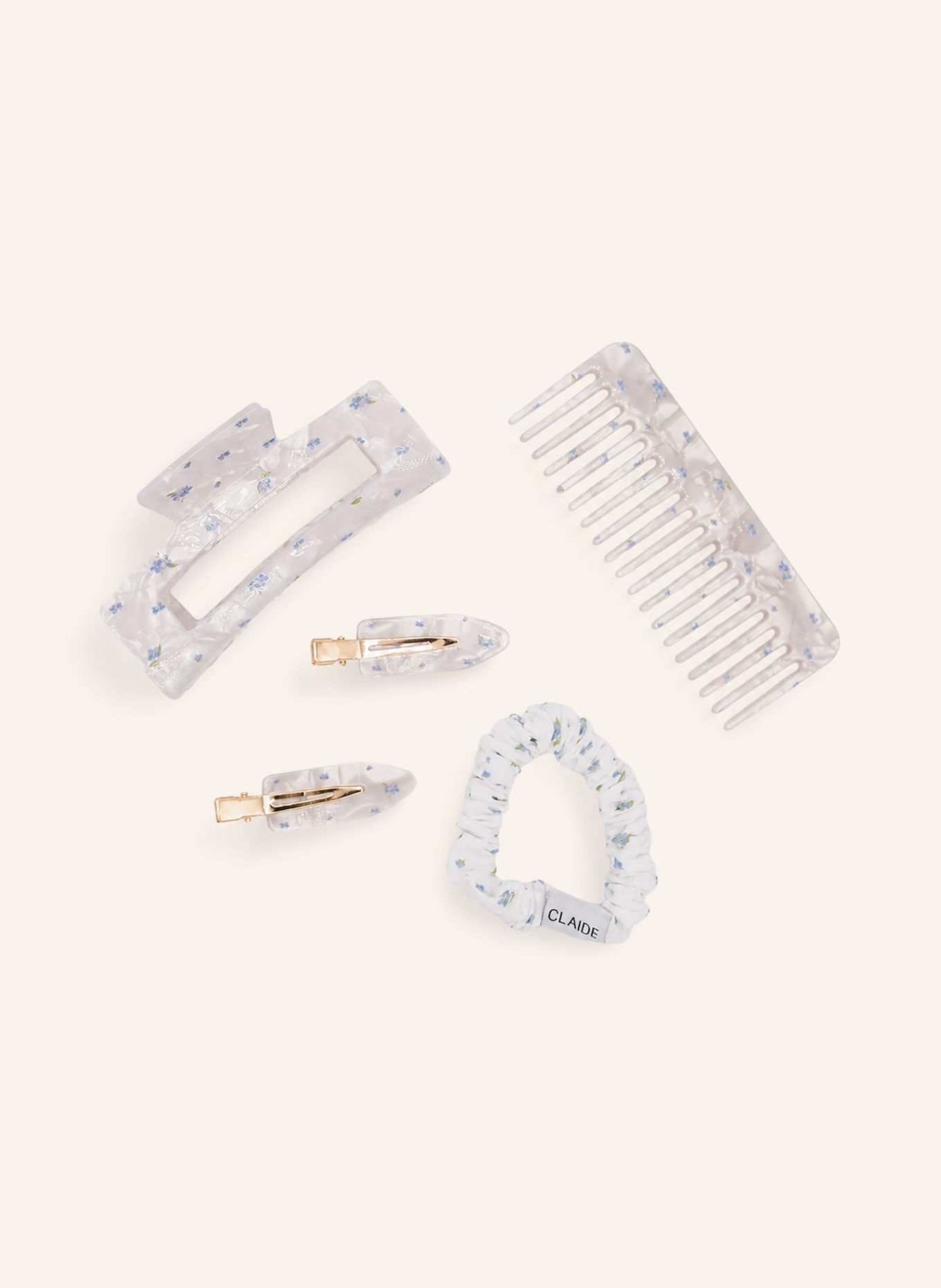 CLAIDE 5-tlg. Set Haaraccessoires SIRA: WEISS / HELLBLAU