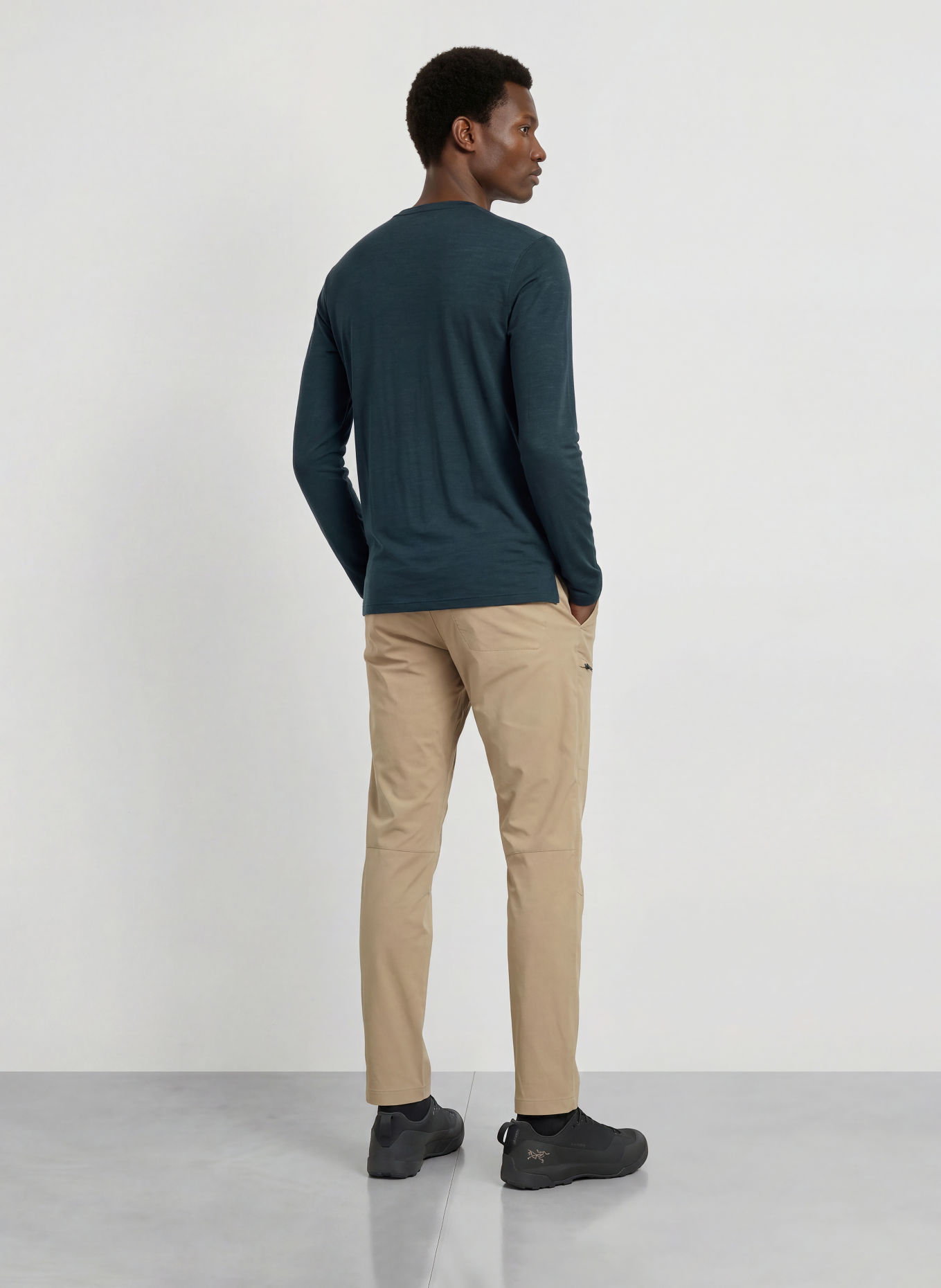 super.natural BEARSKI functional shirt with merino wool: DARK BLUE / TAUPE / LIGHT GRAY