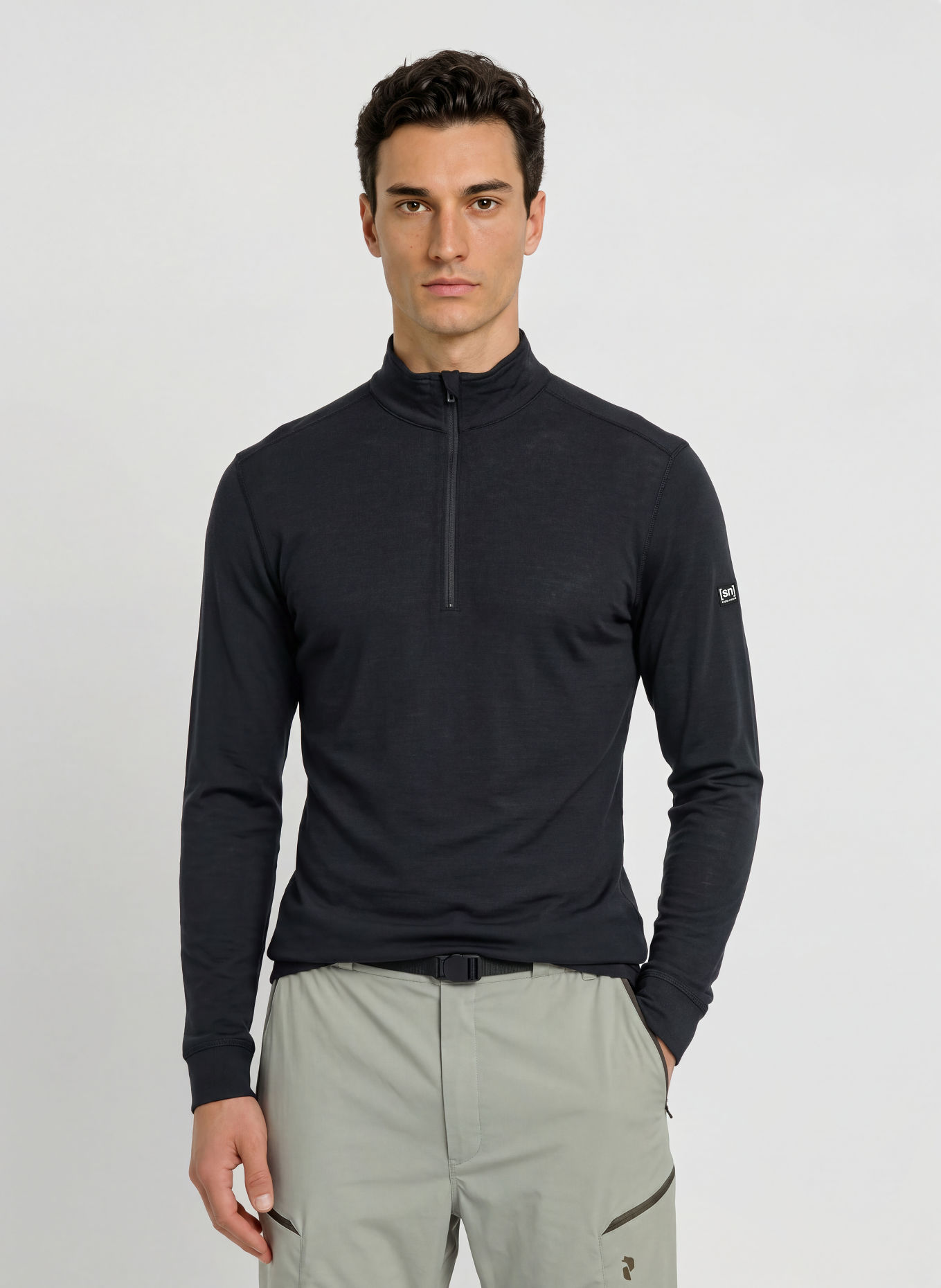 super.natural TUNDRA175 functional shirt with merino wool: BLACK