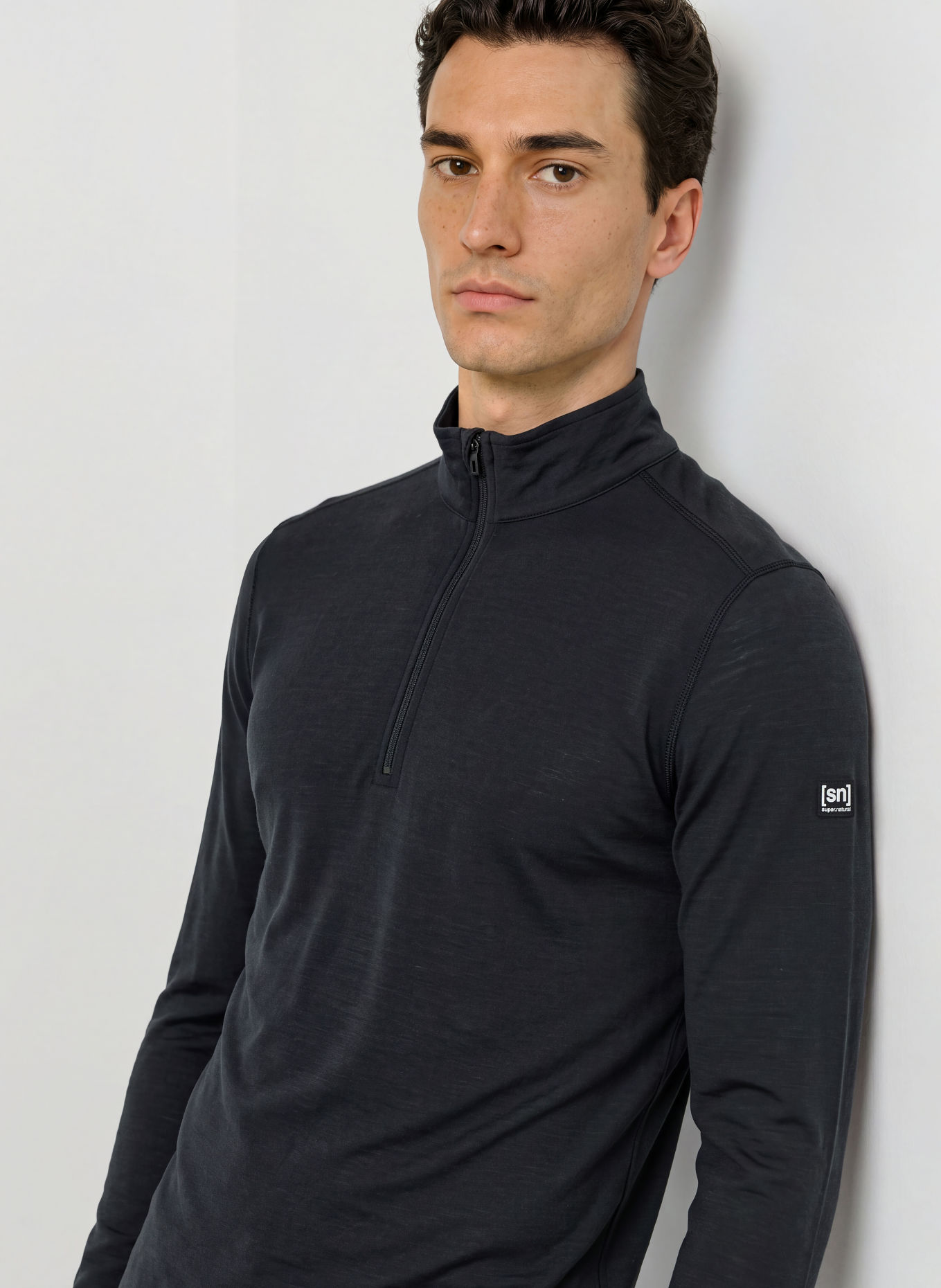 super.natural TUNDRA175 functional shirt with merino wool: BLACK