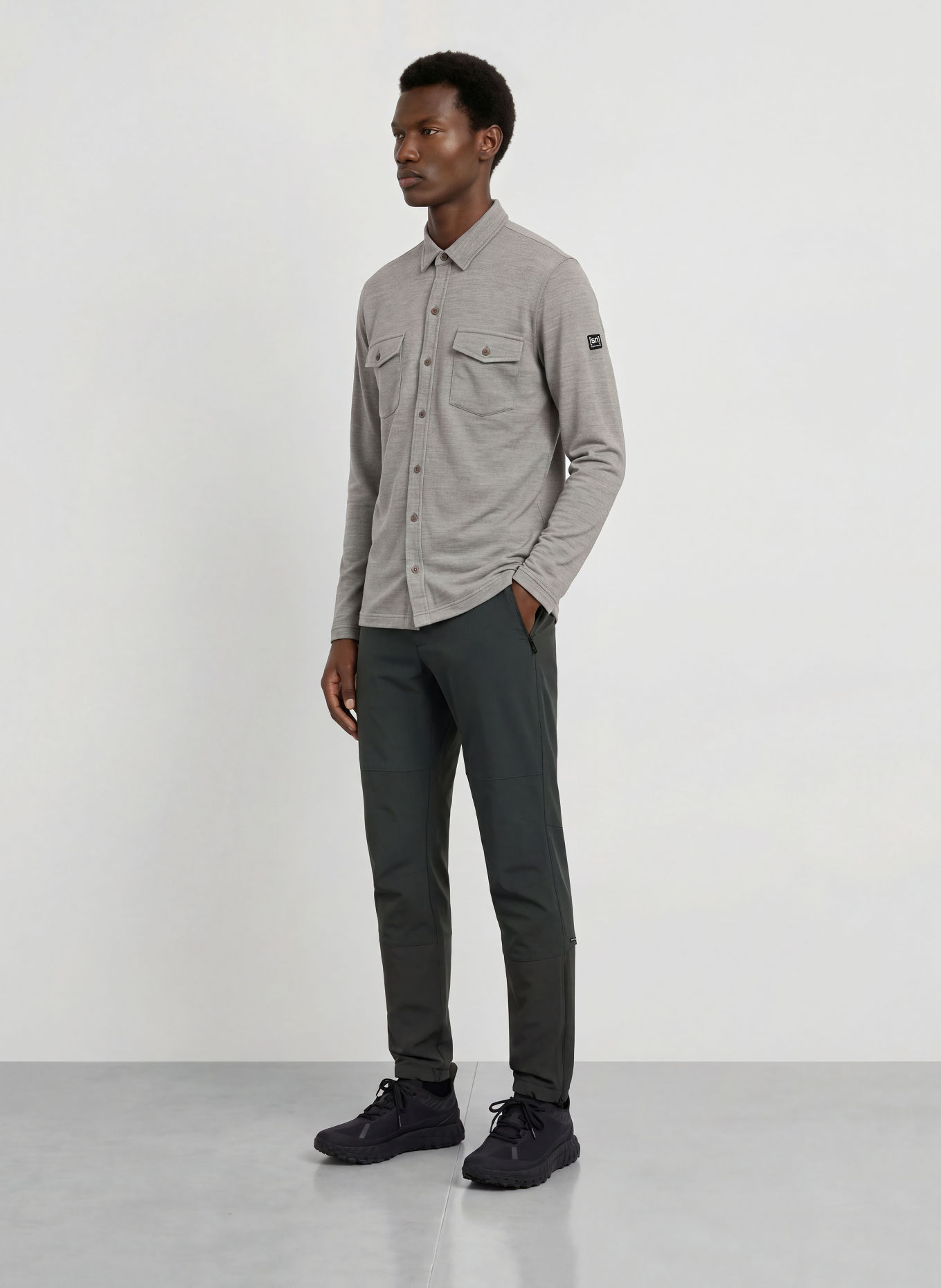 super.natural ADVENTURE Regular Fit Outdoor shirt with Merino Wool: GRAY