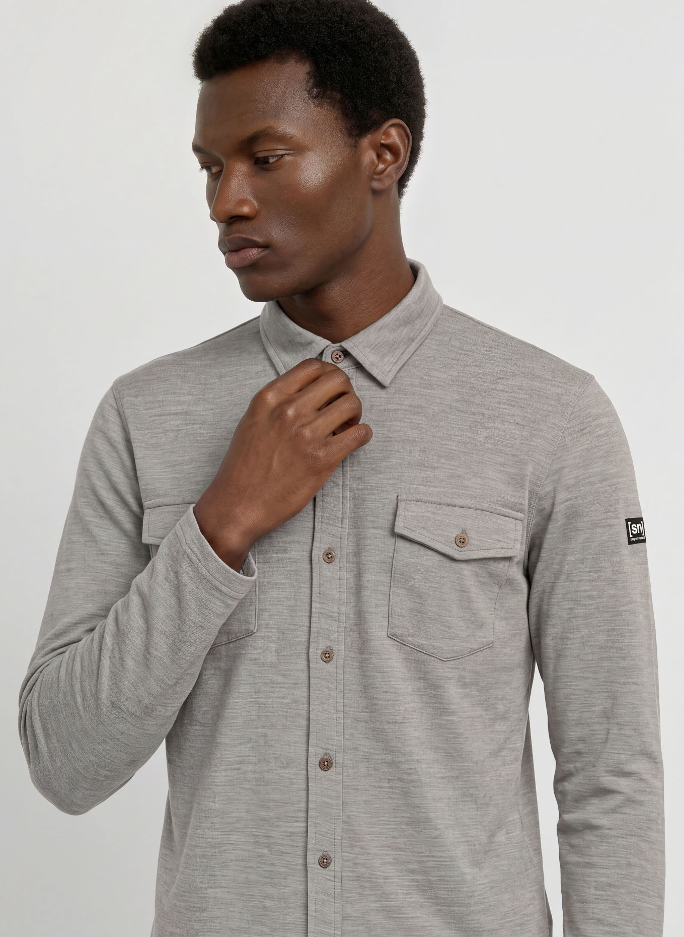 super.natural ADVENTURE Regular Fit Outdoor shirt with Merino Wool: GRAY