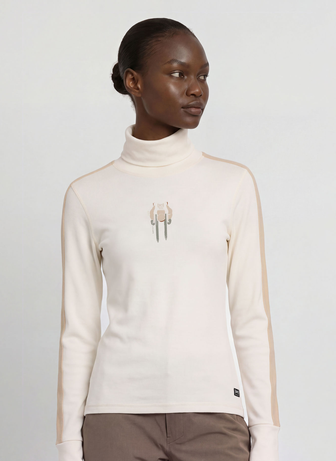 super.natural RACING TEAM Functional shirt with Merino Wool: WHITE / BEIGE