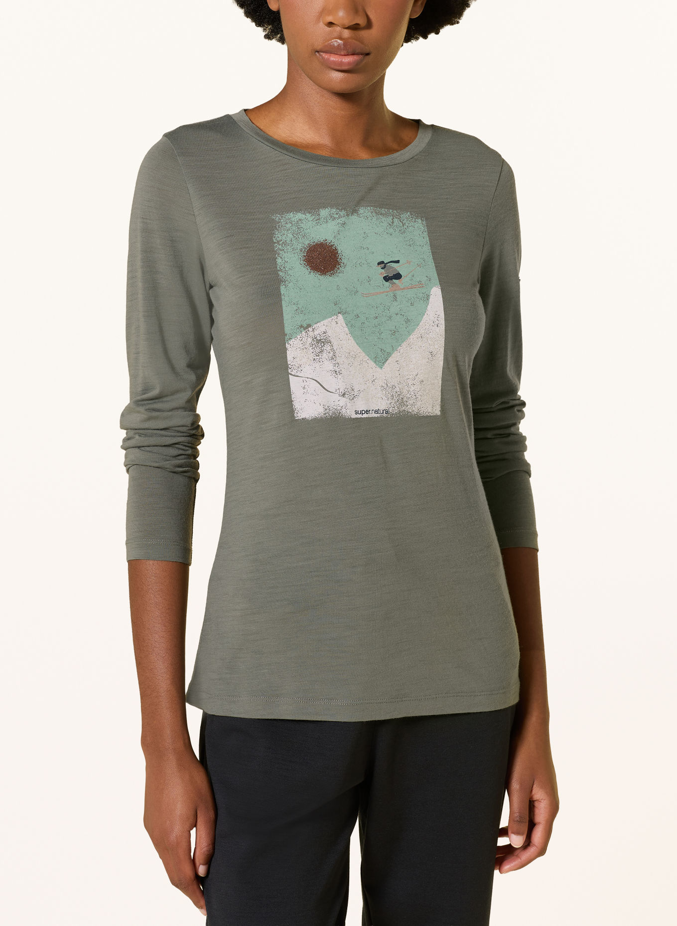 super.natural Longsleeve SKI JUMP: DONKERGRIJS