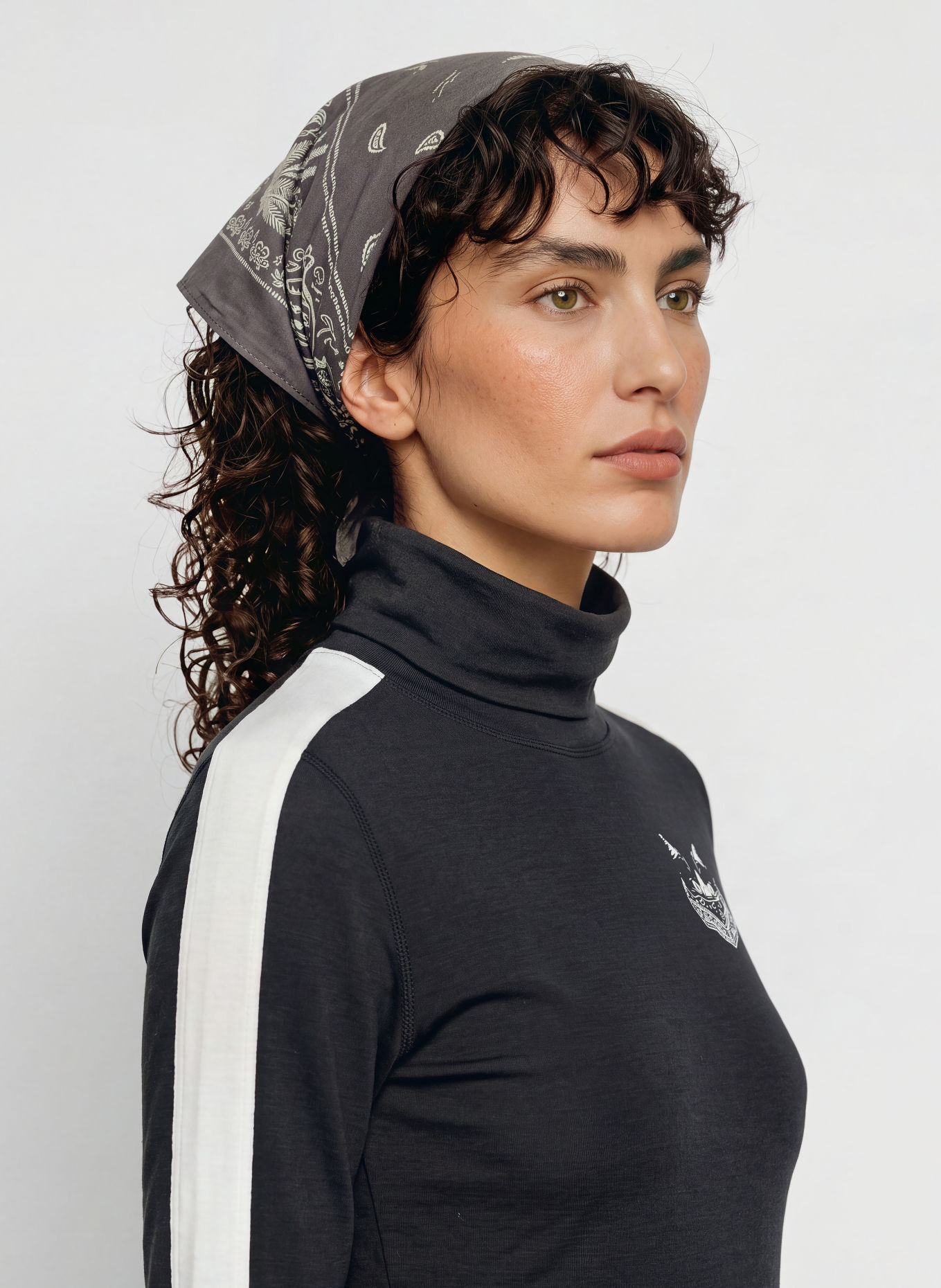 super.natural BANDITO CAT functional shirt with merino wool: BLACK / WHITE