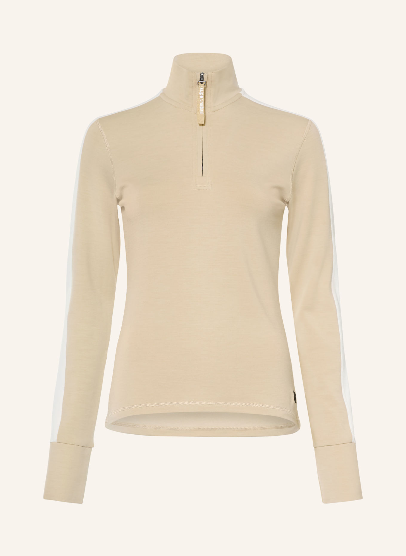 super.natural COLORADO midlayer with merino wool: WHITE / BEIGE