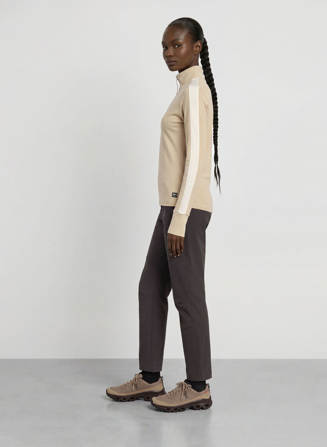 super.natural COLORADO midlayer with merino wool: WHITE / BEIGE