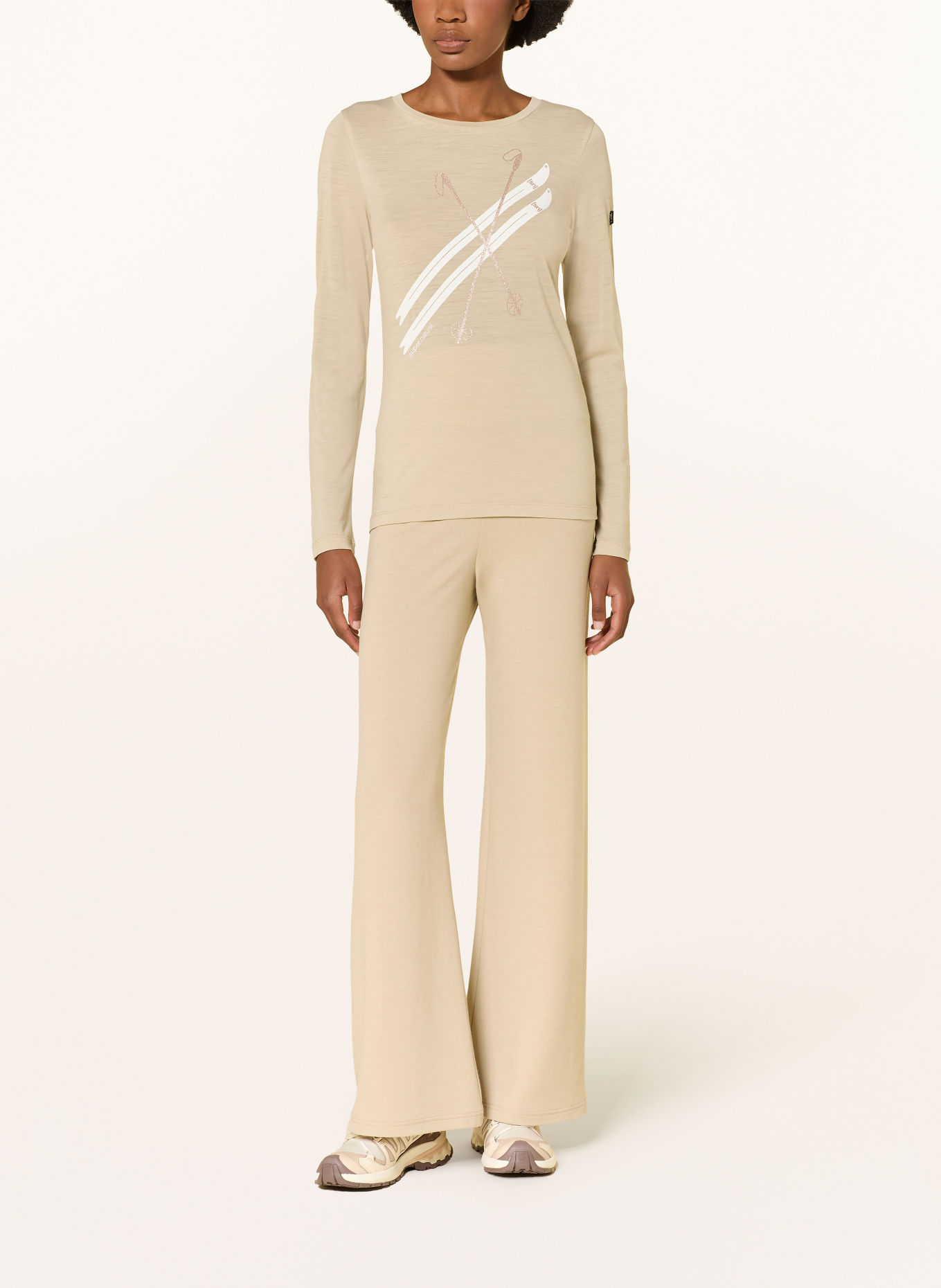 super.natural Longsleeve KRYSSEDE: BEIGE