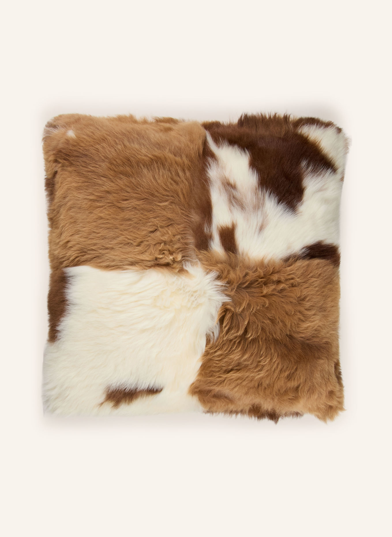 Natures Collection Coussin décoratif TOSCANA: CHAMEAU / MARRON FONCÉ / CRÈME