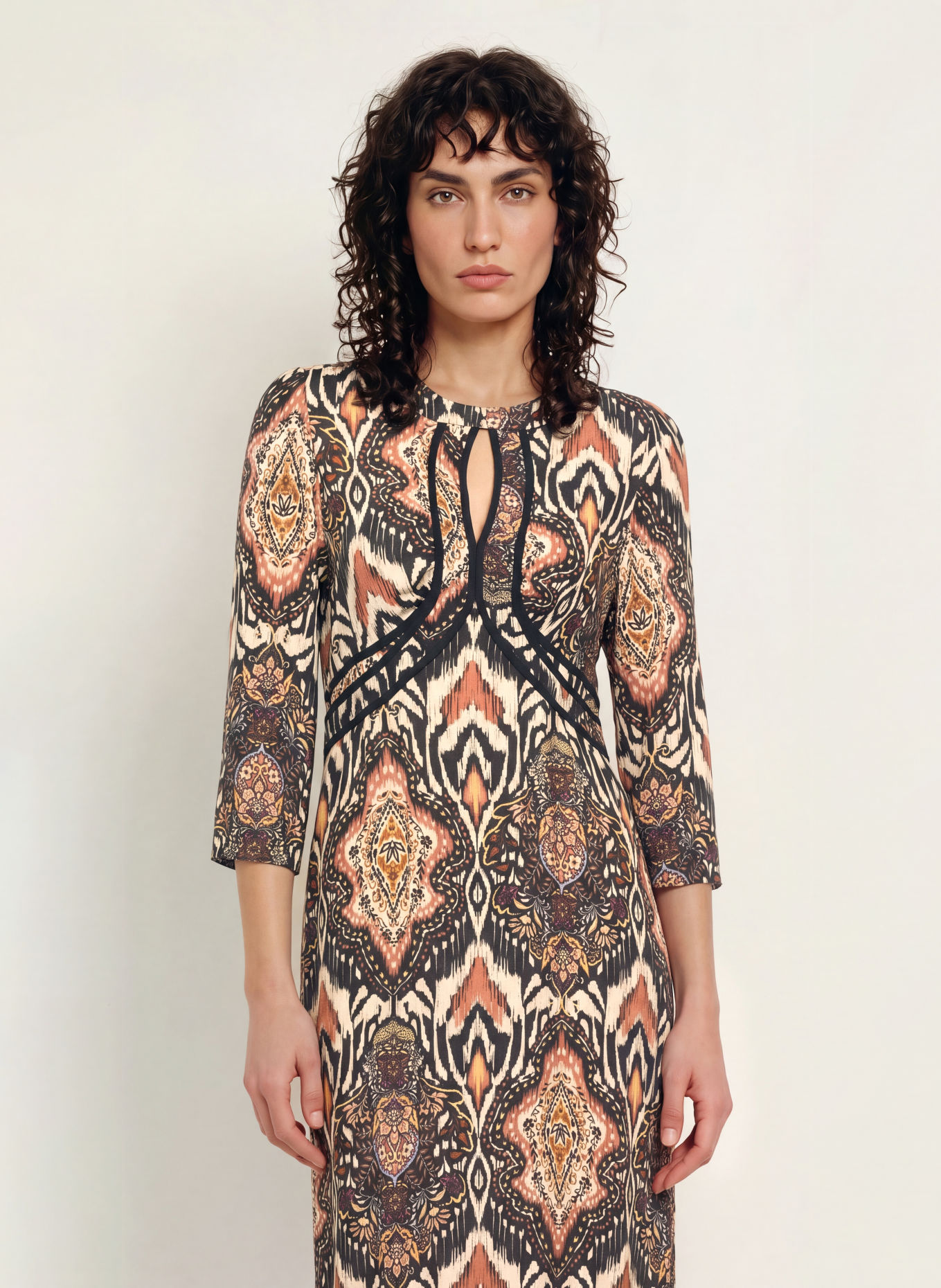 ba&sh ZONOA dress with 3/4 sleeves: BLACK / ROSE / PURPLE