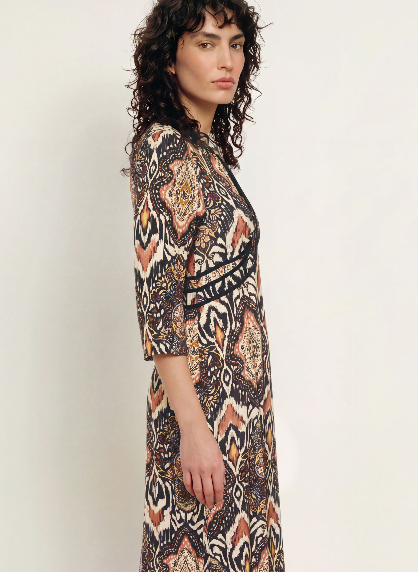 ba&sh ZONOA dress with 3/4 sleeves: BLACK / ROSE / PURPLE