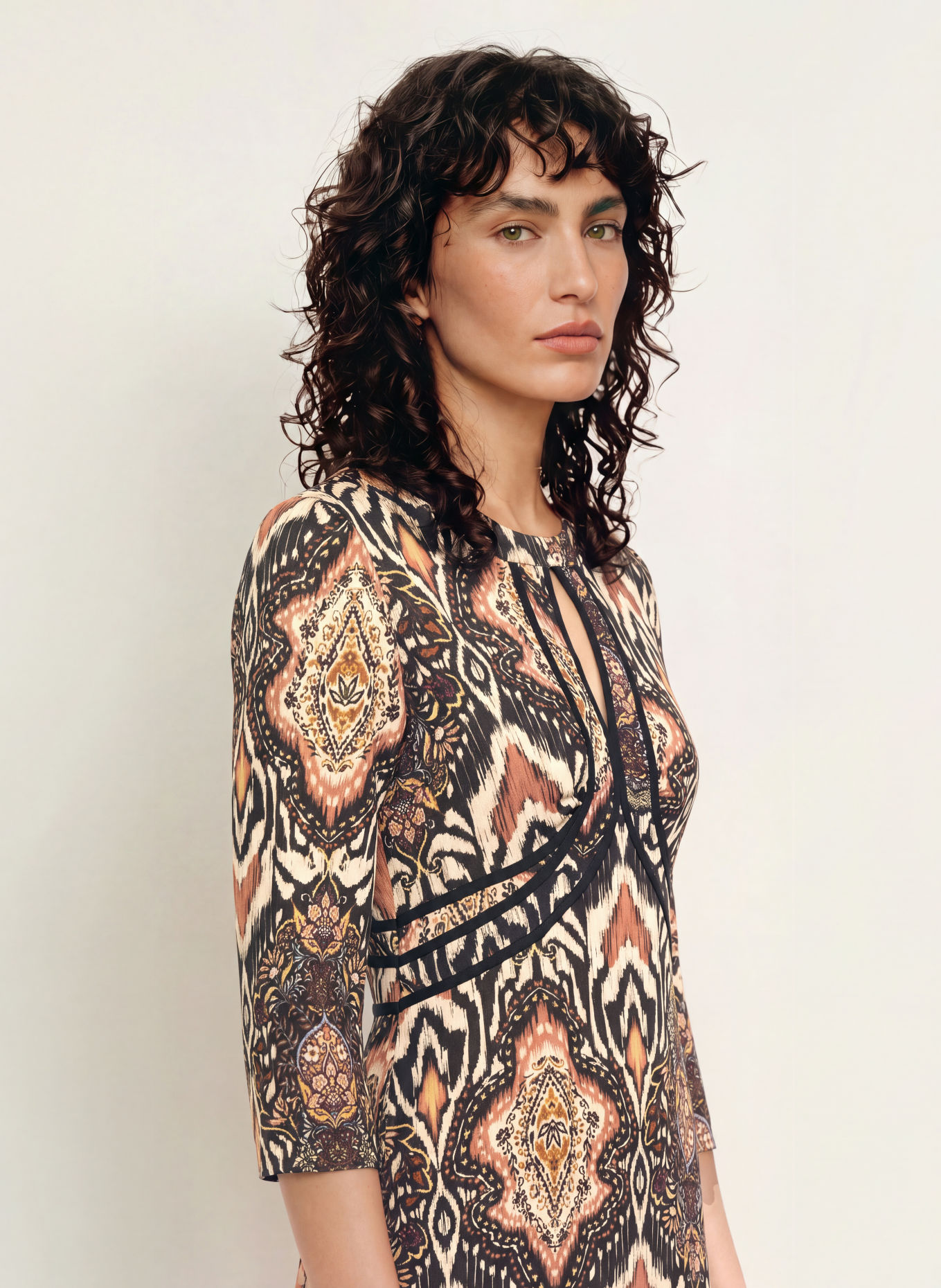 ba&sh ZONOA dress with 3/4 sleeves: BLACK / ROSE / PURPLE