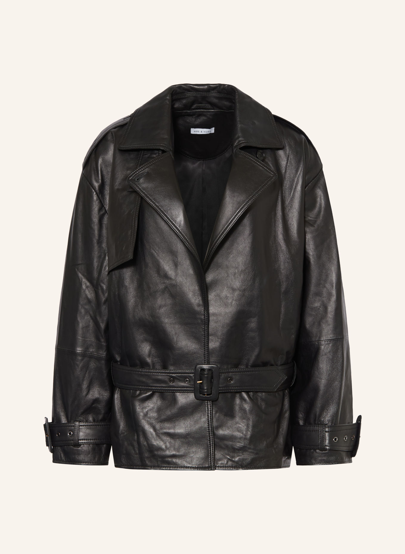 MRS & HUGS Leather jacket: BLACK